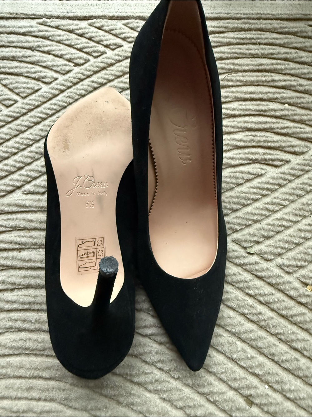 J. Crew Black Suede Pointed-Toe Pumps